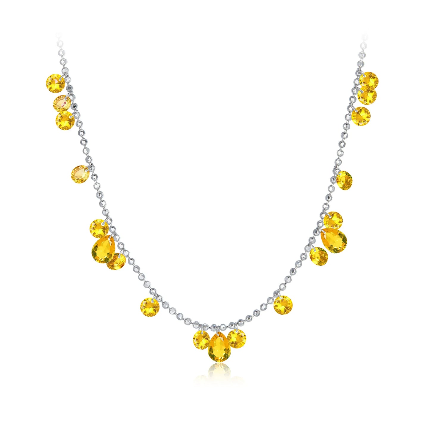 925 Silver Sparkling Stackable Zircon Clavicle Necklace