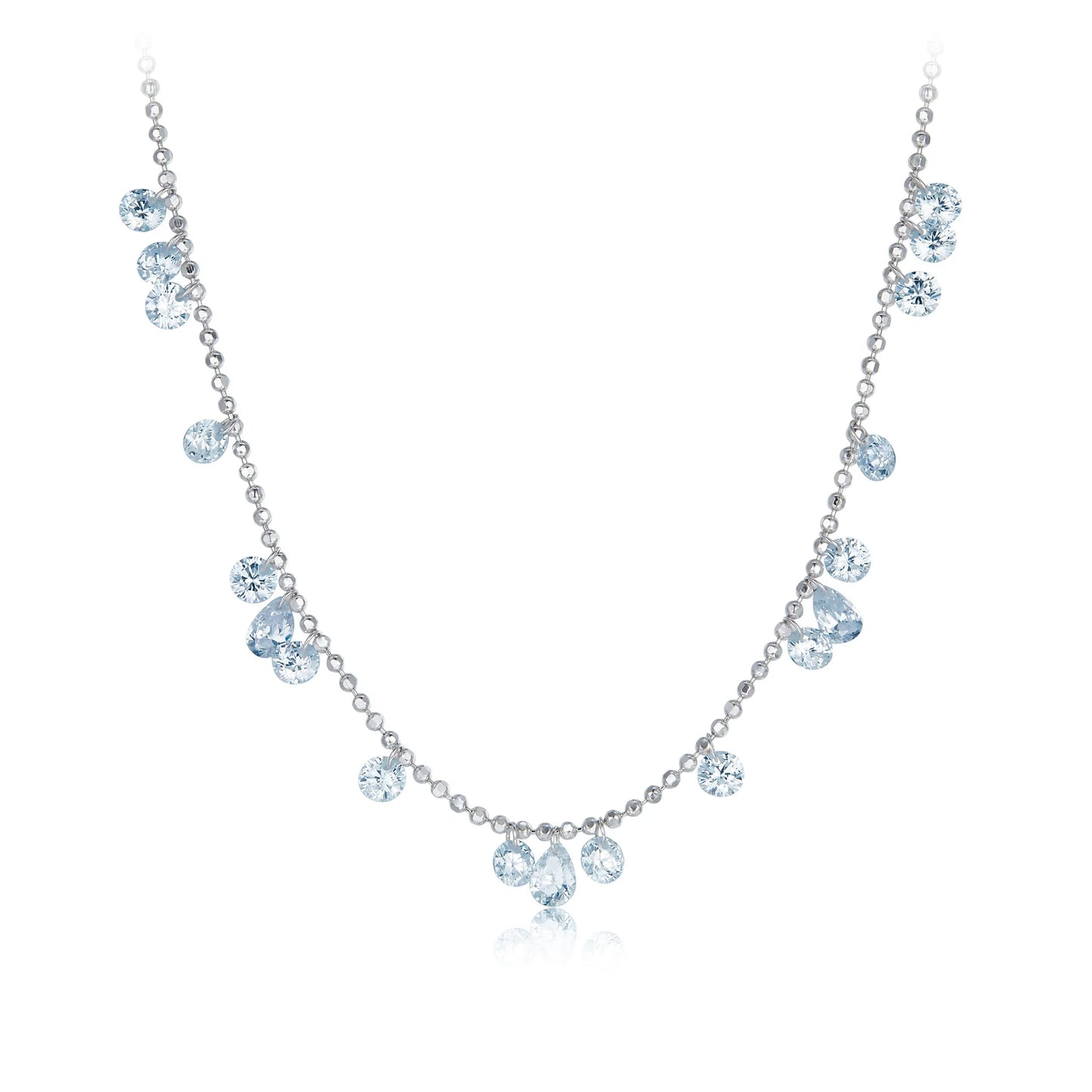 925 Silver Sparkling Stackable Zircon Clavicle Necklace