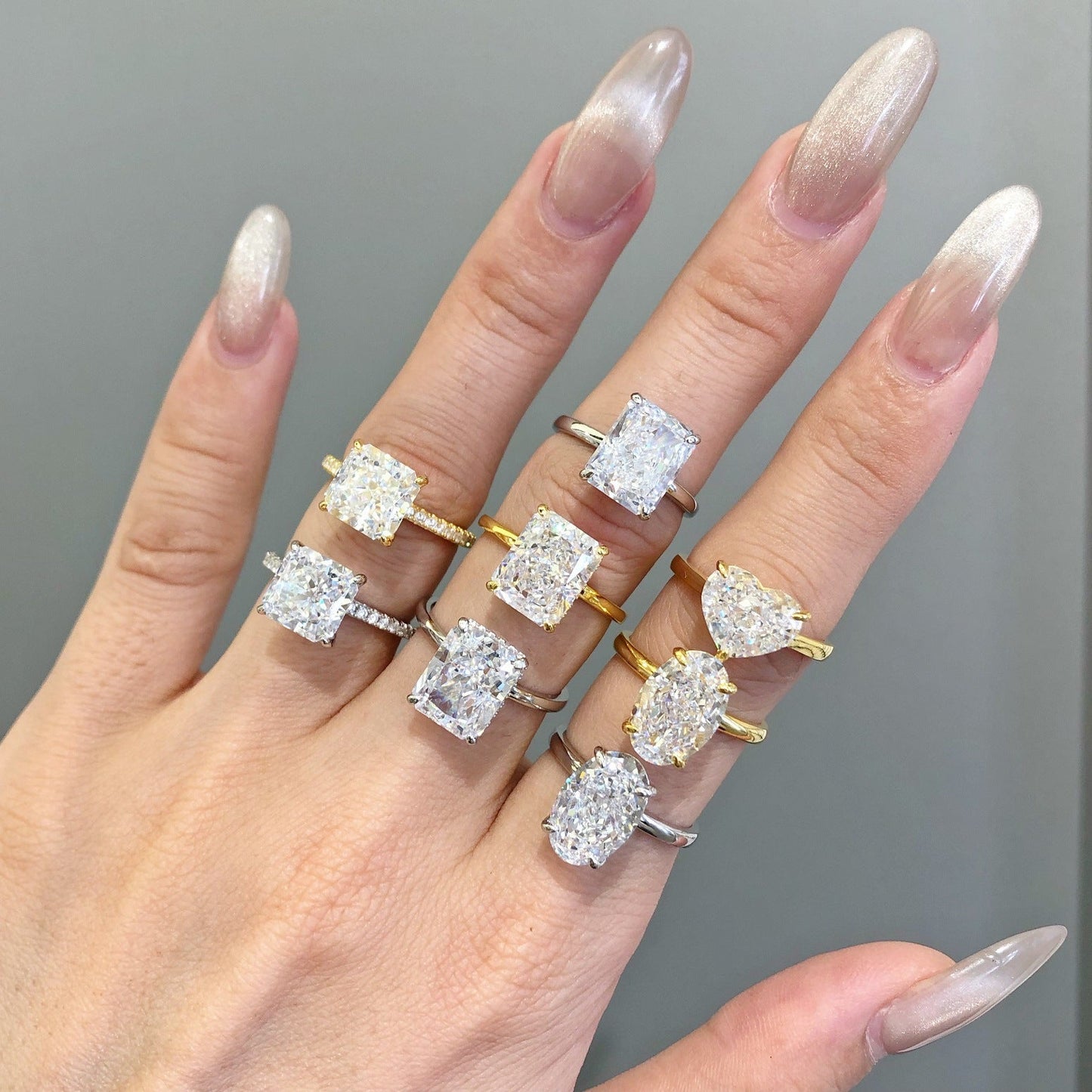 925 Silver Crushed Ice Lab Sapphire Ring – 18K Gold Plated Elegance