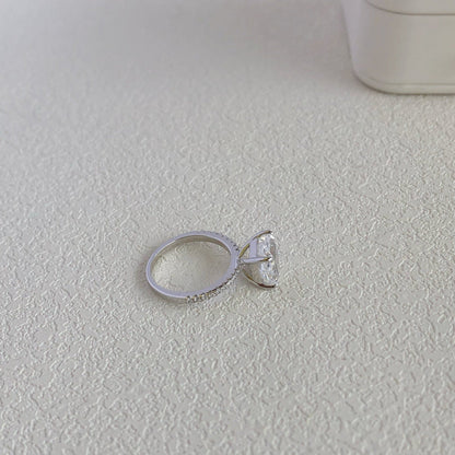 925 Silver Crushed Ice Lab Sapphire Ring – 18K Gold Plated Elegance