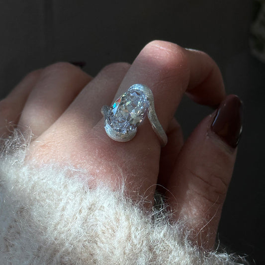 925 Sterling Silver Aurora Zircon Ring – Oval Shape