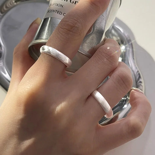 925 Sterling Silver Irregular Bump Narrow Open Ring
