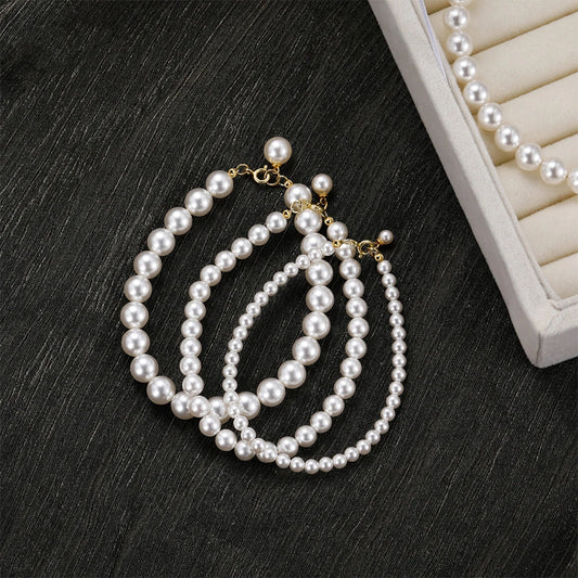 925 Sterling Silver Bracelet - Silver Faux Pearl