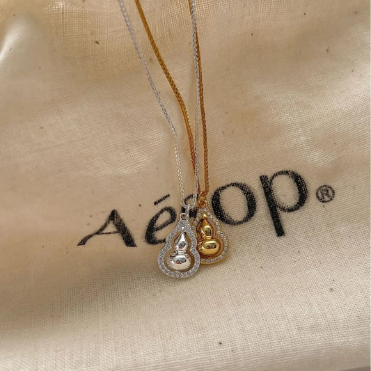 925 Sterling Silver  Prosperity Gourd Pendant Necklace