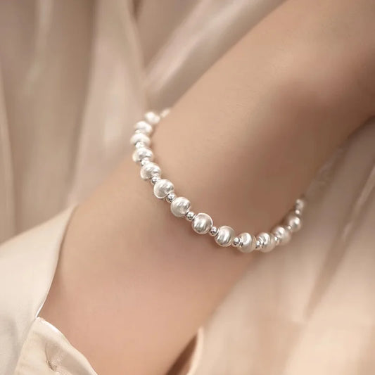 925 Sterling Silver Cat's Eye Brushed Bracelet-Vintage Style