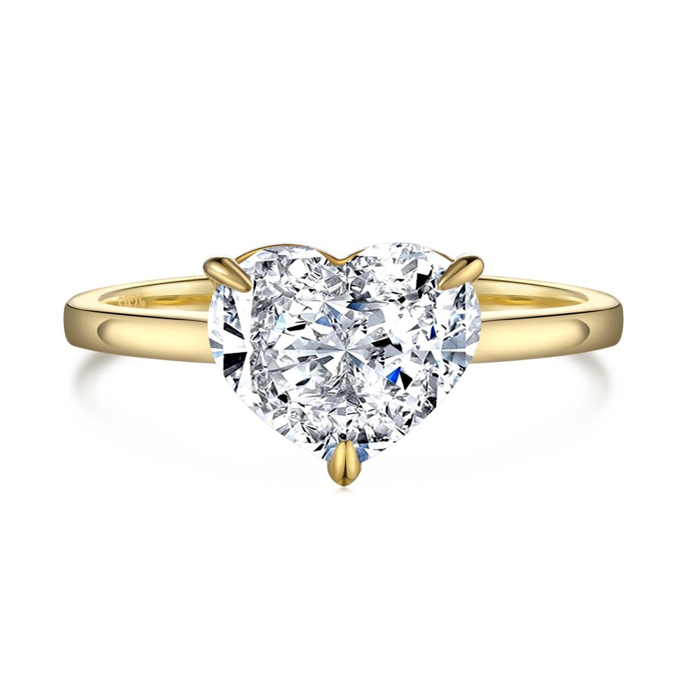 925 Silver Crushed Ice Lab Sapphire Ring – 18K Gold Plated Elegance