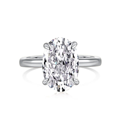 925 Silver Crushed Ice Lab Sapphire Ring – 18K Gold Plated Elegance
