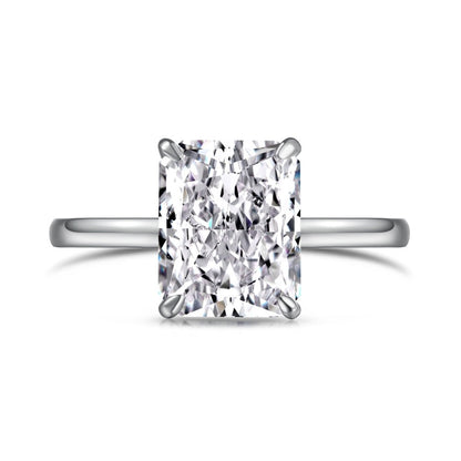 925 Silver Crushed Ice Lab Sapphire Ring – 18K Gold Plated Elegance
