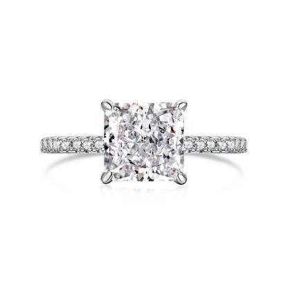 925 Silver Crushed Ice Lab Sapphire Ring – 18K Gold Plated Elegance