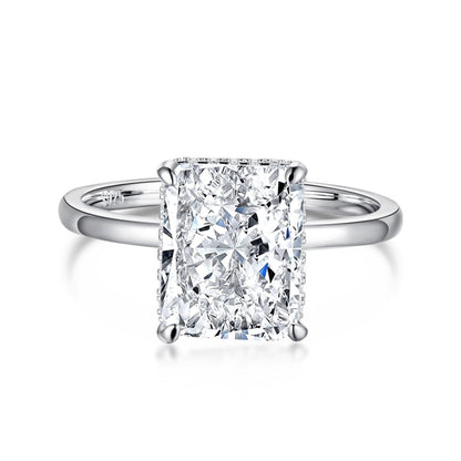 925 Silver Crushed Ice Lab Sapphire Ring – 18K Gold Plated Elegance