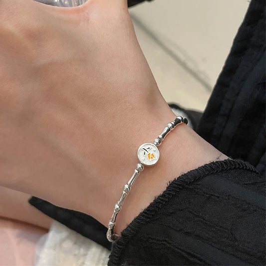 925 Silver Blooming Tulip Slub Bracelet