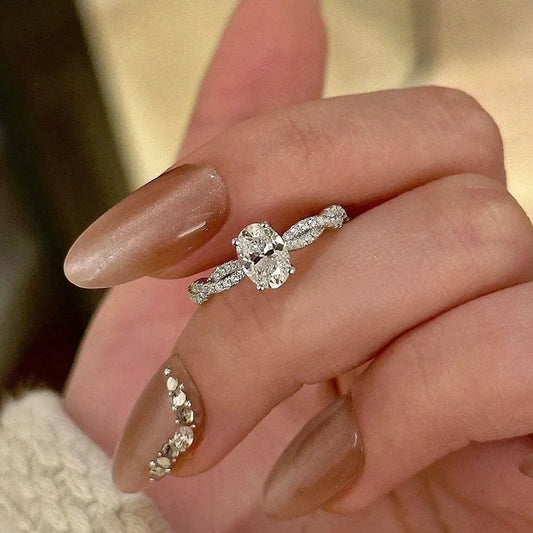 100% Real 925 Sterling Silver with Lab Diamond