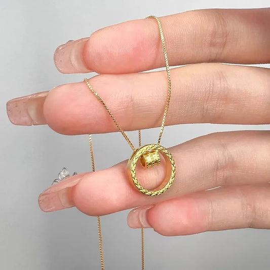 925 Sterling Silver Gold Plated Floral Waistline Circle Necklace