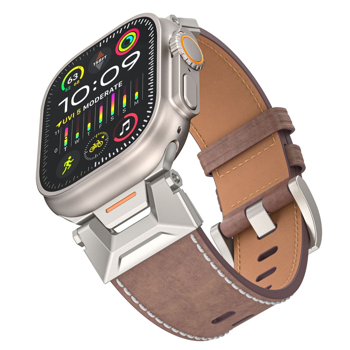 Explorer Fluororubber & Leather Band for Apple Watch